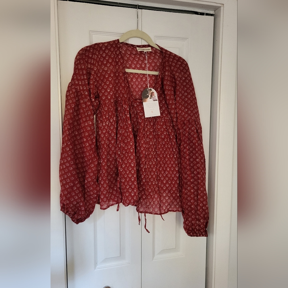 Daughters of india Rashmi blouse in Scarlett